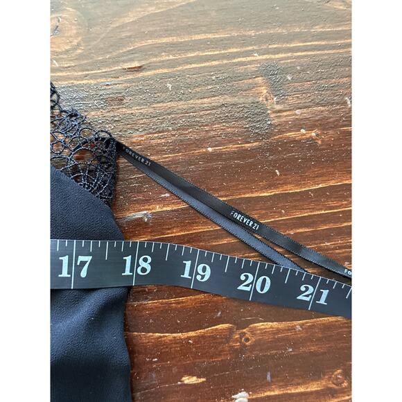 VTG Y2K Forever 21 Babydoll Sheer Dress Tunic Top M Black Dainty Dark Fairy Goth - Picture 11 of 15